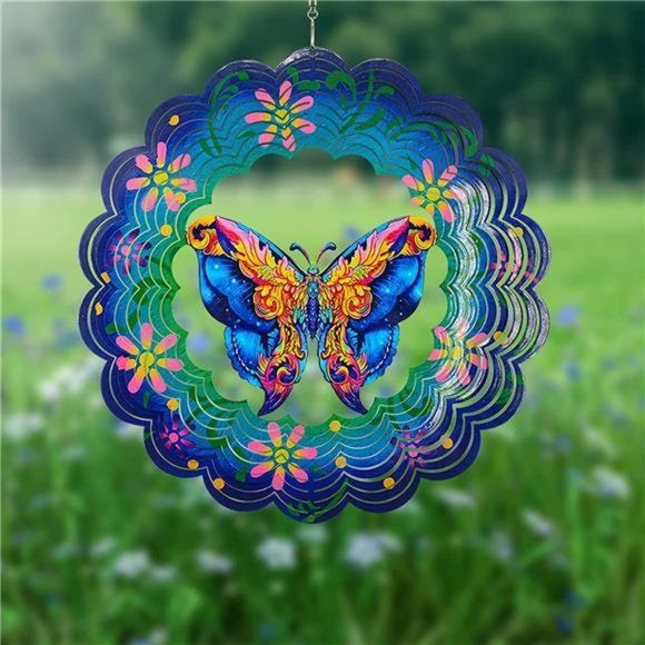 Butterfly Metal Wind Spinners - Butterfly Gifts for Women Mom Grandma Wife - Picture 5 of 6
